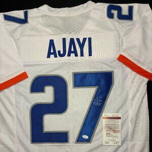JAY AJAYI SIGNED #27 WHITE CUSTOM JERSEY - Size XL (JSA) Boise State